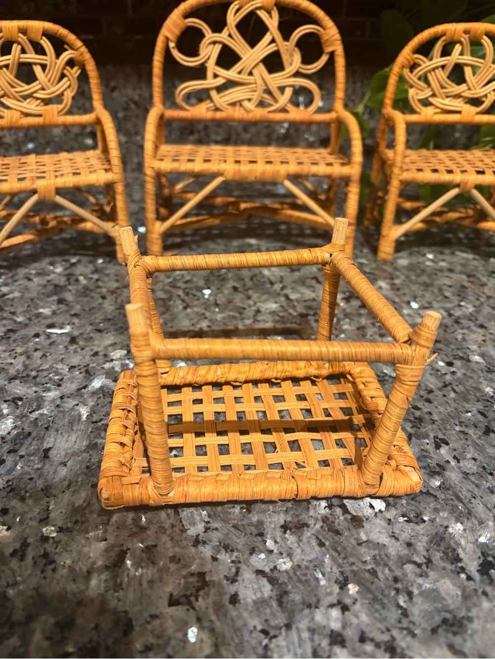 Miniature Doll Furniture Wicker Rattan Outdoor Patio Summer - Picture 5 of 14